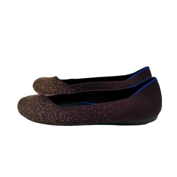 Rothy’s The Flat Eggplant Metallic Retired Women’s Size 10 - Picture 5 of 9